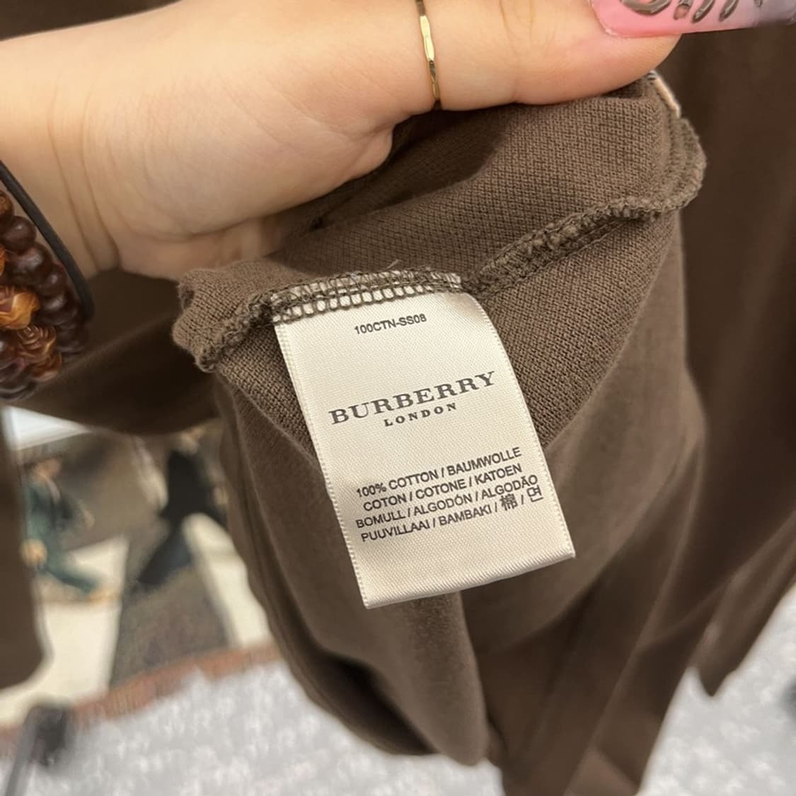 버버리 빈티지 캐주얼 초코브라운 PK 카라 롱슬리브 S C11876 상품이미지6