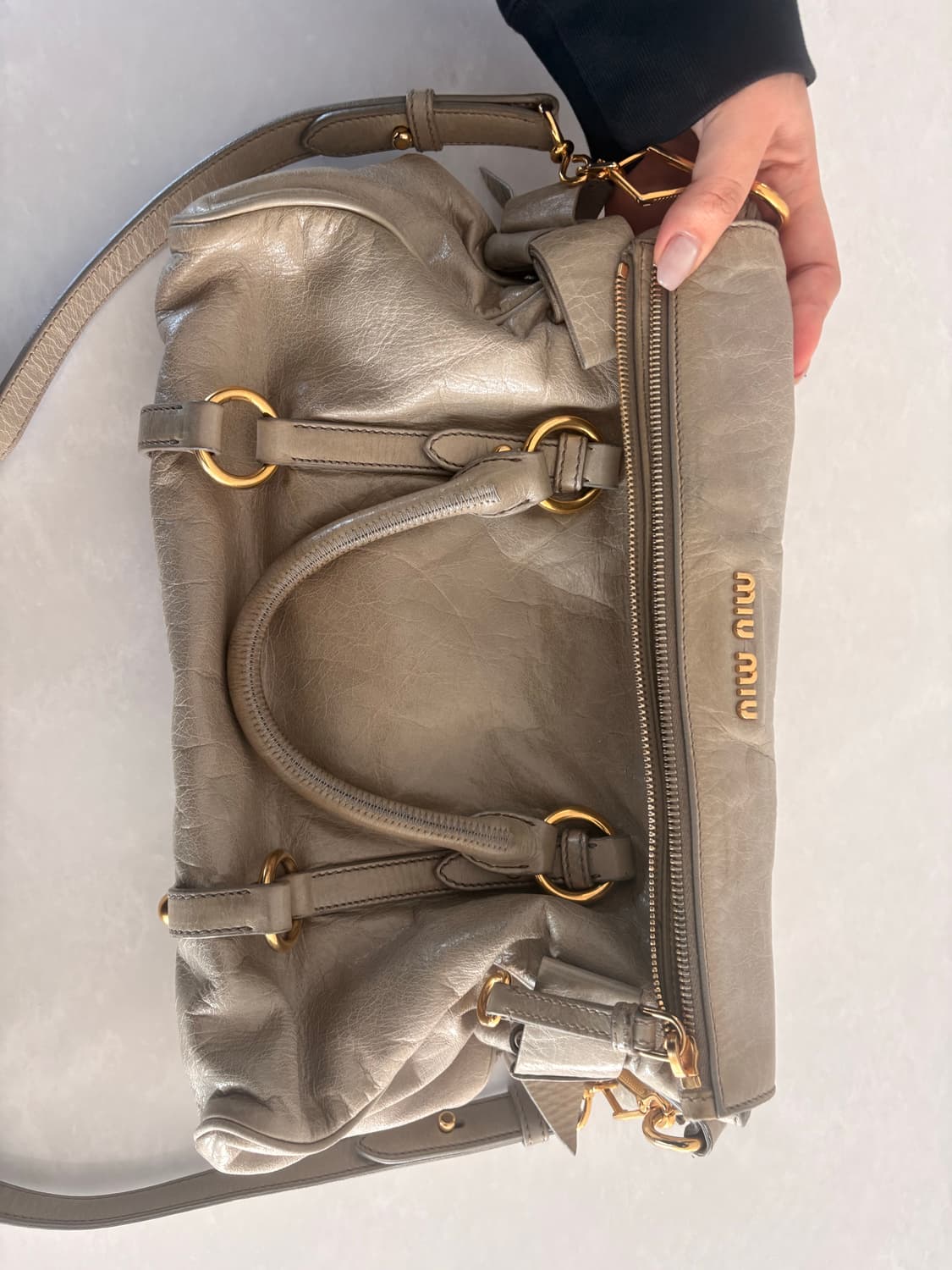 Miu Miu Vitello Shine Ribbon Bag 상품이미지2