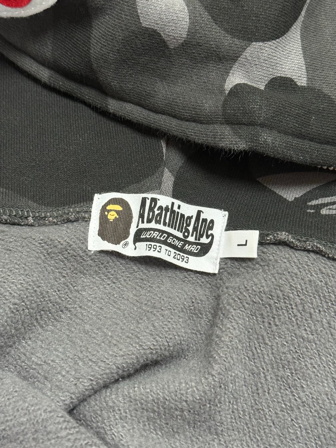 베이프 카모 샤크 후드집업 블랙 흑계 L 상품이미지5