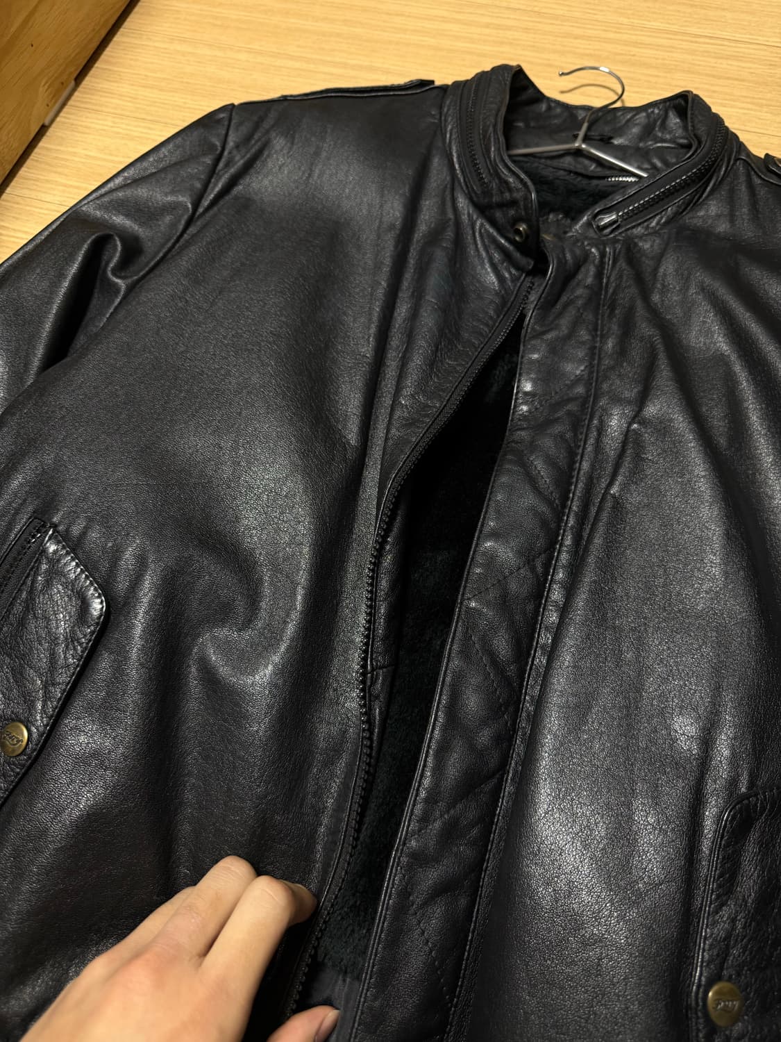 빈티지 레더자켓 안감 퍼 탈부착 L 상품이미지5
