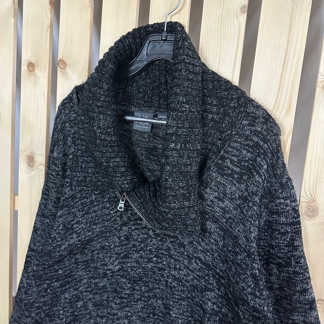 (L) 알마니 익스체인지 하이넥 차콜 니트 스웨터 상품이미지3