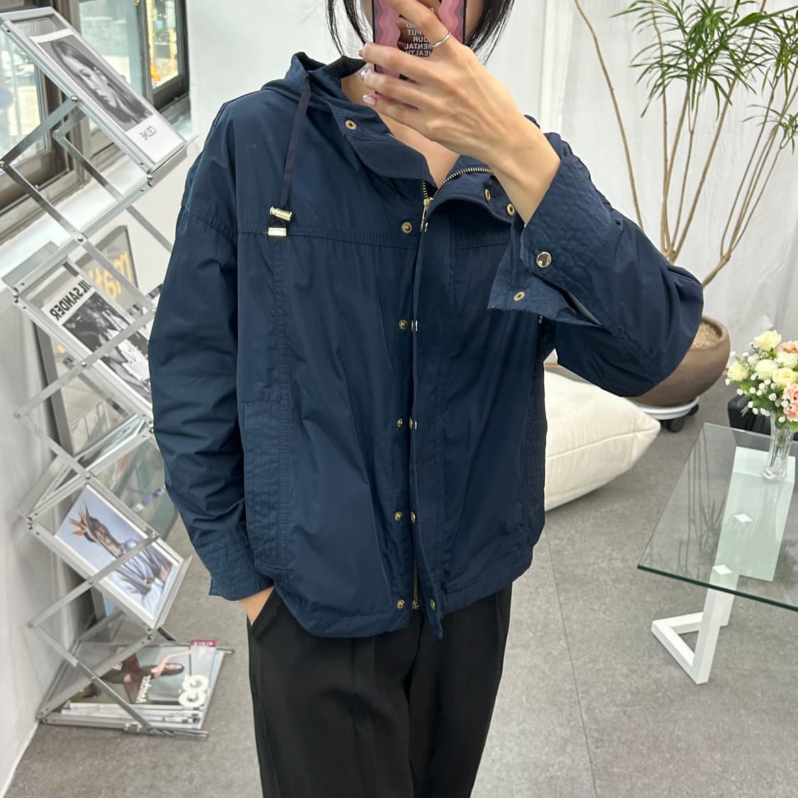 유니클로 GU 네이비 루즈핏 후드 파카 상품이미지1