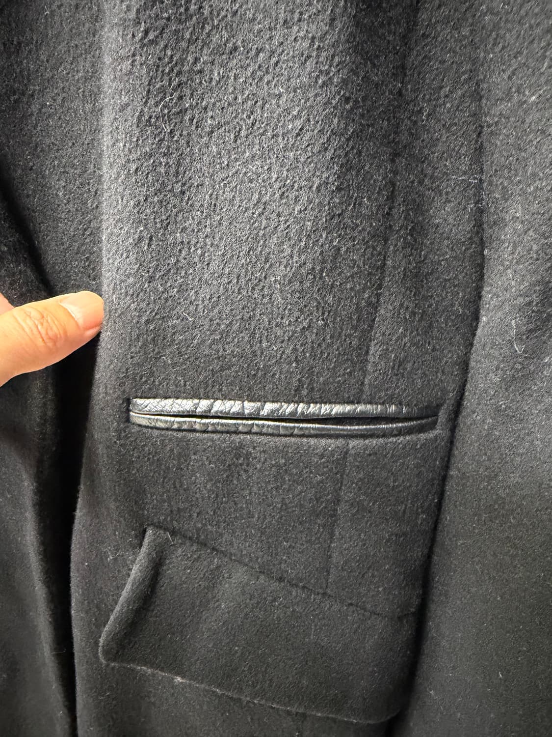 정품) maje 마쥬 가죽 디테일 모직 코트 1 상품이미지3