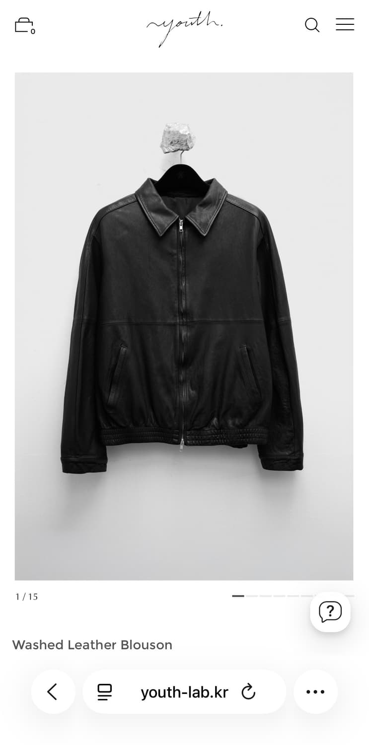 (구매) 유스 워시드 레더 블루종 S 상품이미지1