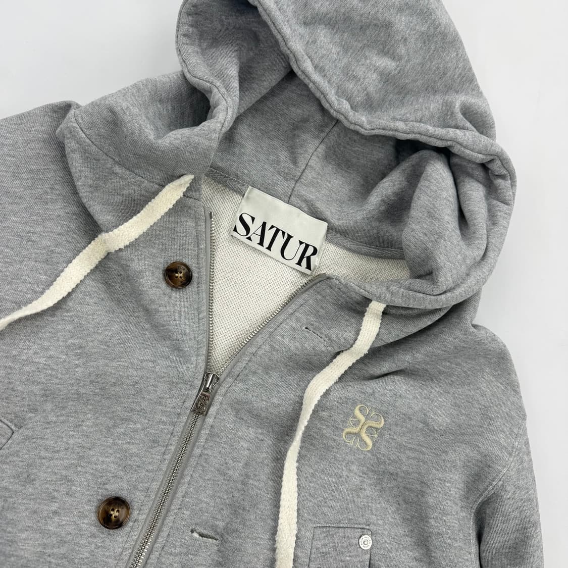 세터 테오 코튼 올 데이 후드 집업 멜란지 그레이 상품이미지7