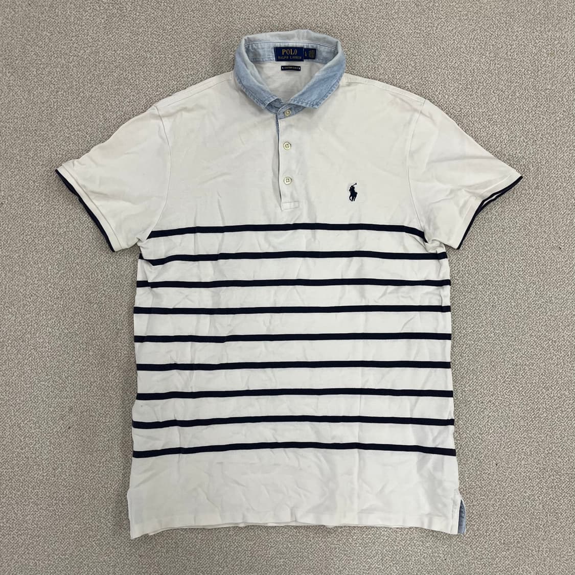 L 폴로랄프로렌 카라 데님 피케 셔츠 0223M1 상품이미지1