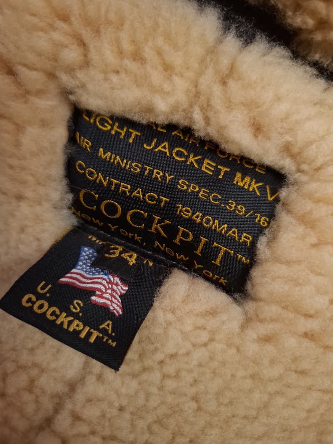 오리지날 미국제조 톰하디 COCKPlT B-3  항공무스탕 상품이미지5