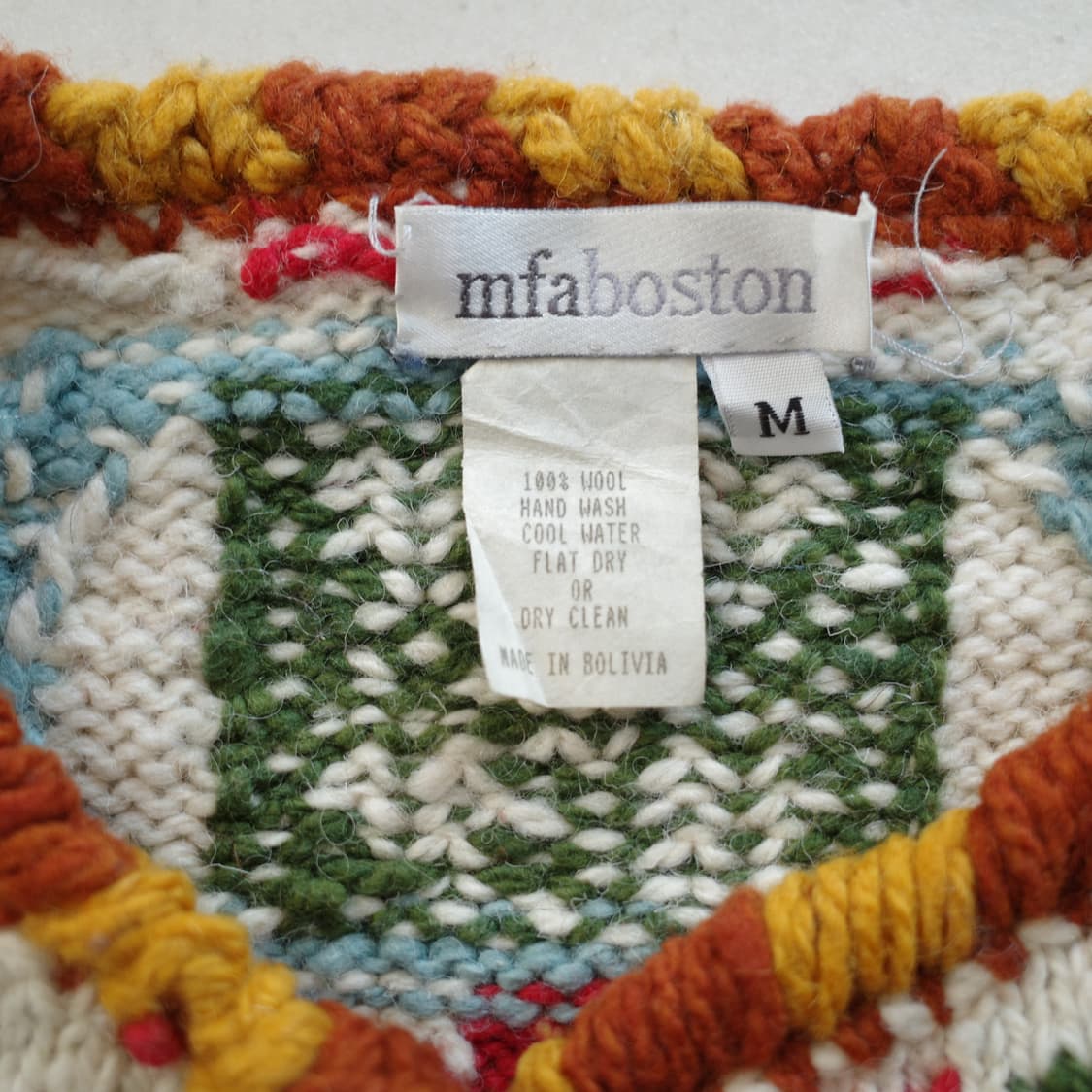 90s 빈티지 에스닉 나바호 아즈텍 핸드메이드 울 가디건 볼리비아(M) 상품이미지2