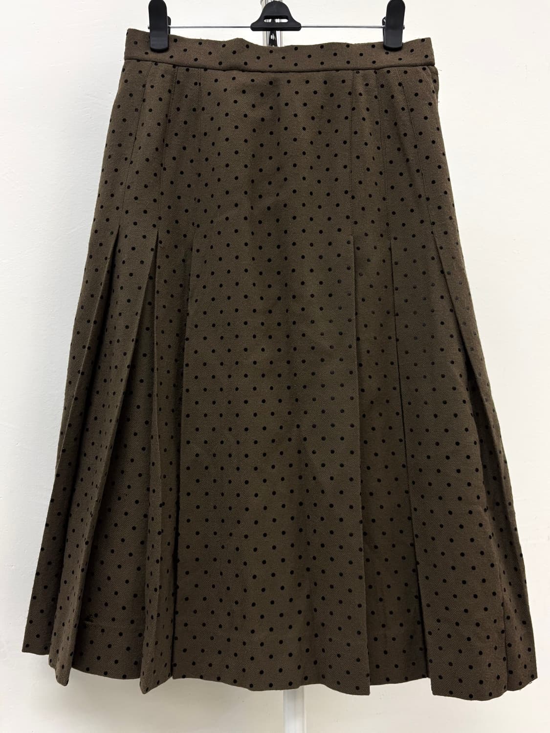 빈티지 도트 플리츠 울 스커트 상품이미지1