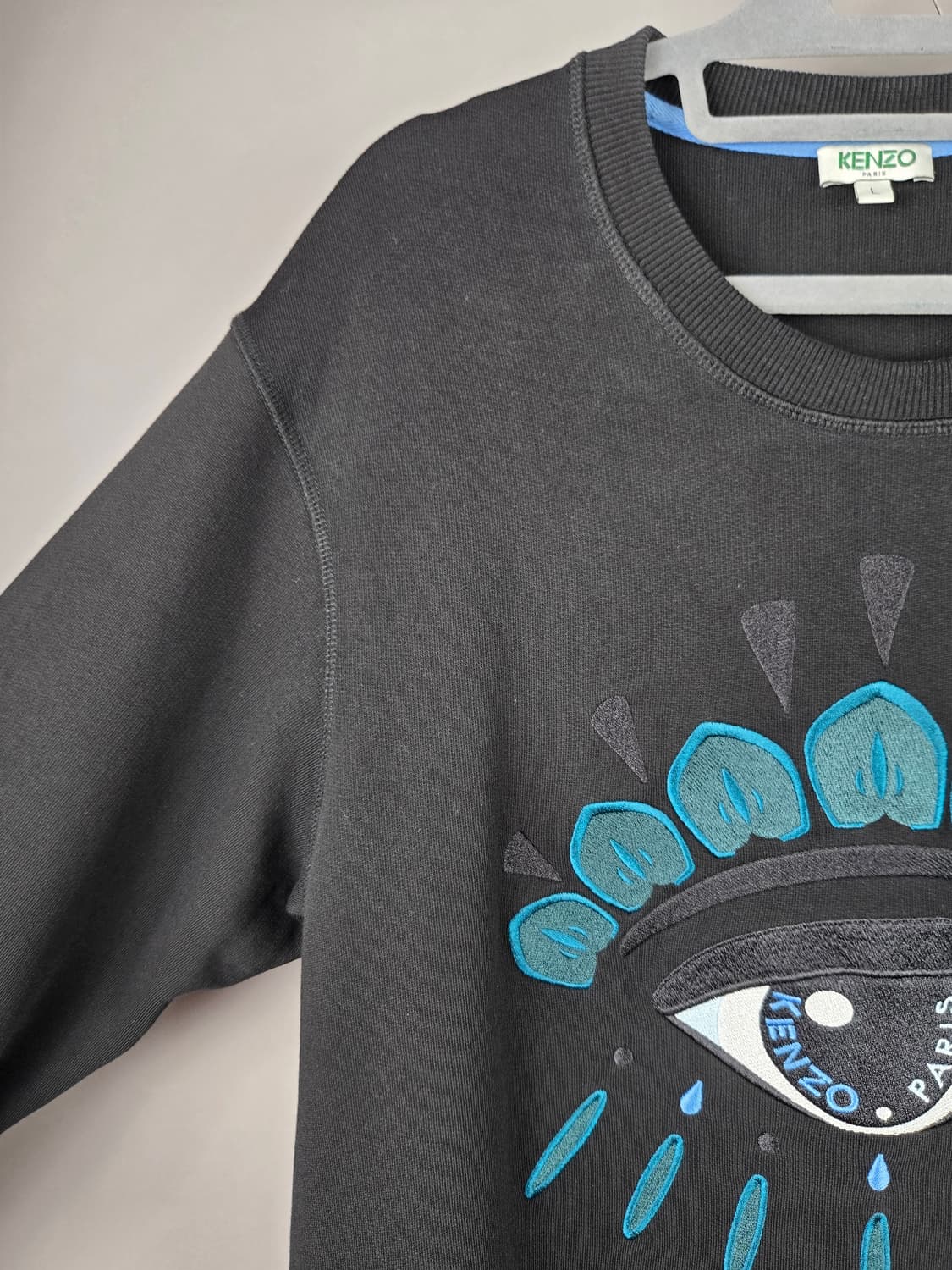 [무료배송]겐조 L 남성 약기모 빅아이 맨투맨 블랙 한글택 정품 상품이미지4