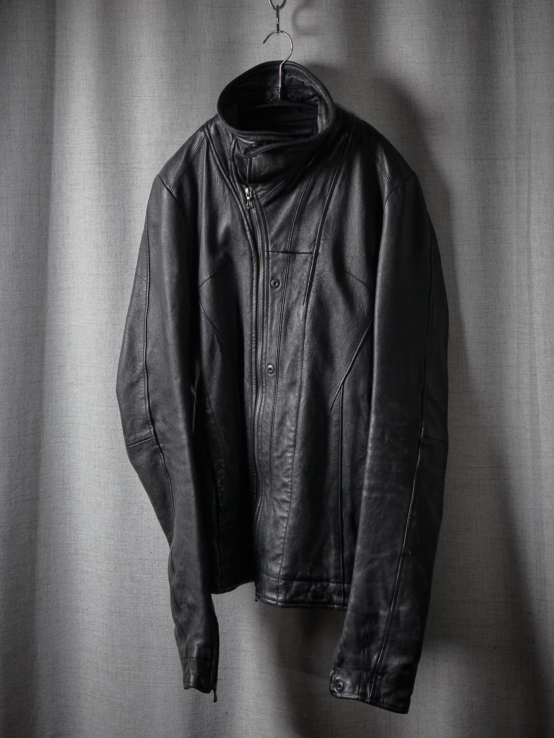 Julius SS12 사선 레더 자켓 상품이미지4