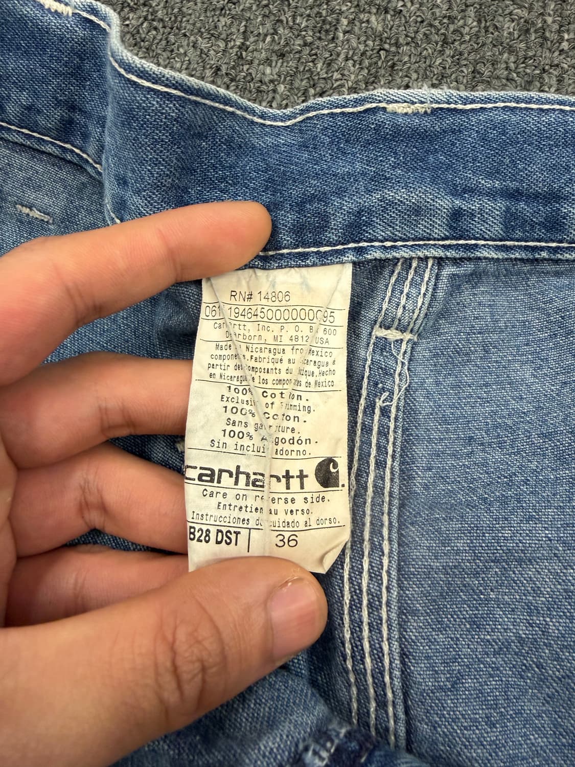 36) 칼하트 빈티지 카펜터 데님 반바지 상품이미지3