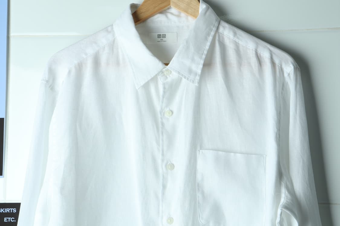 (2XL-3XL) 유니클로 셔츠 남방 화이트 린넨 마 무지-H32711 상품이미지3