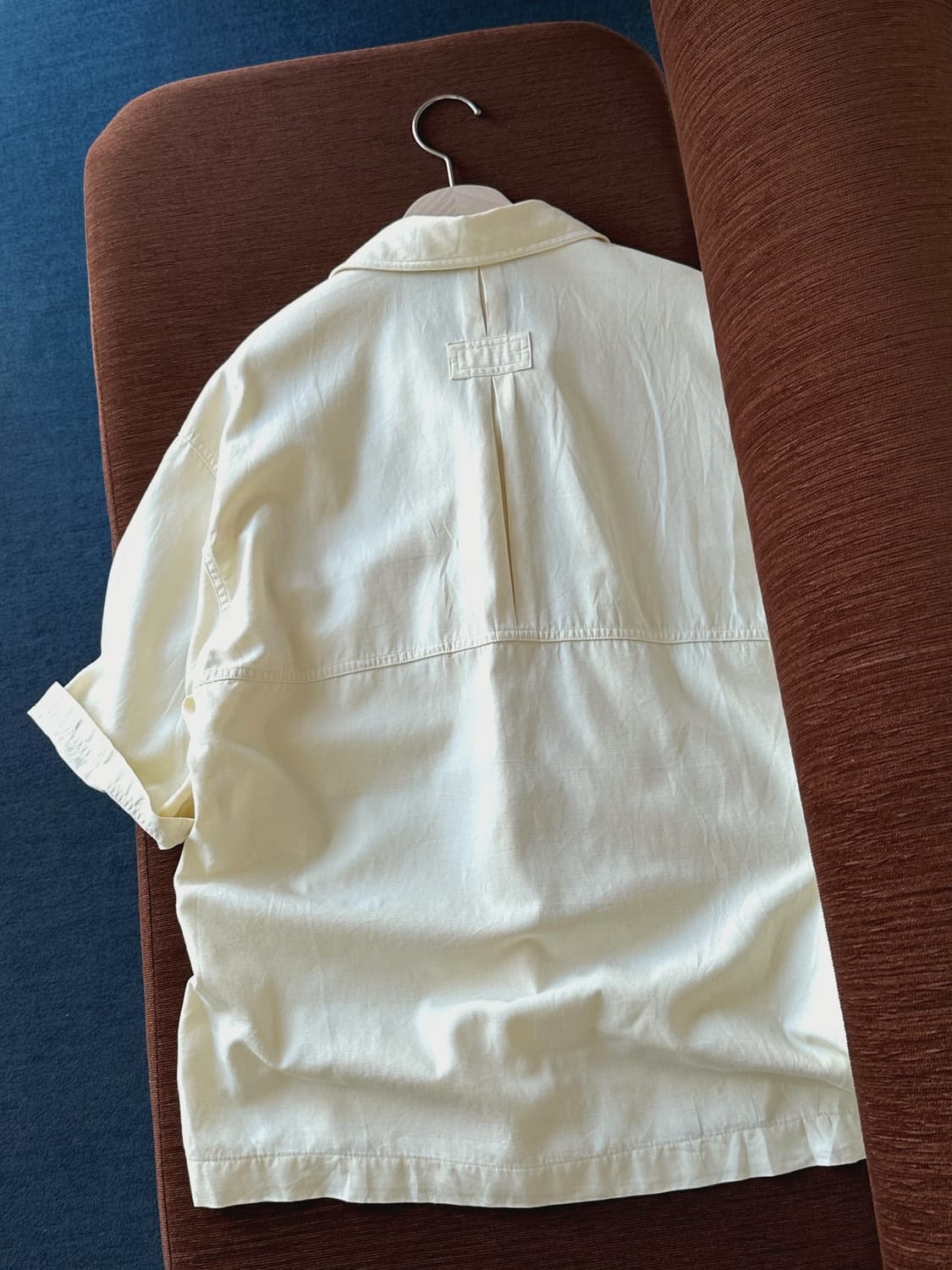 Natural silk cotton design stitch shirt  상품이미지4