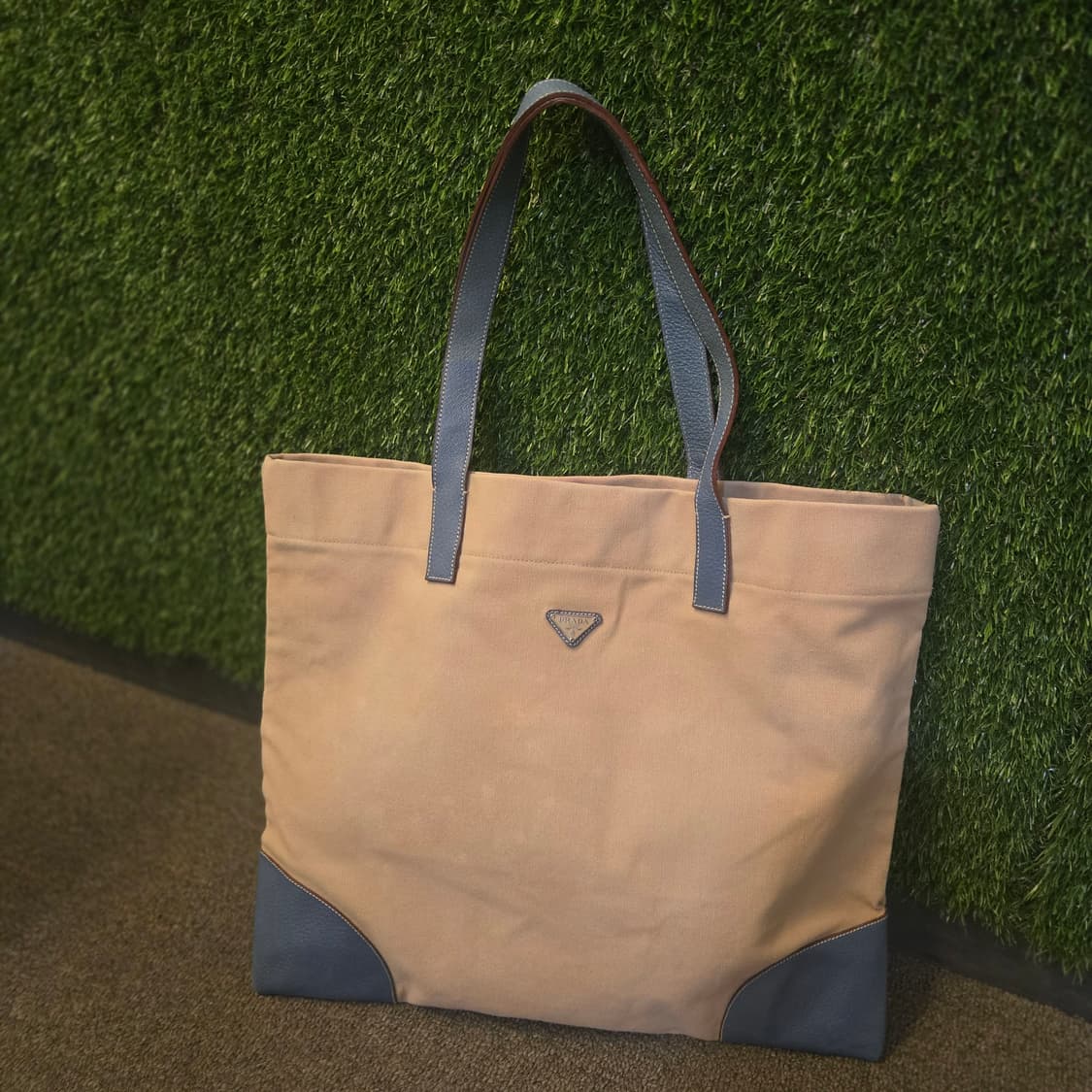 PRADA 베이지 캔버스 토트백 (명품세탁완료) 상품이미지3