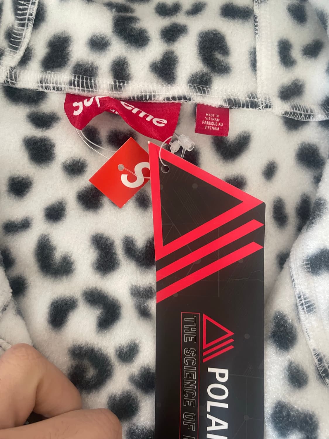 (새상품) 슈프림 폴라텍 페이스마스크 하프 집 후드 레오파드 상품이미지2