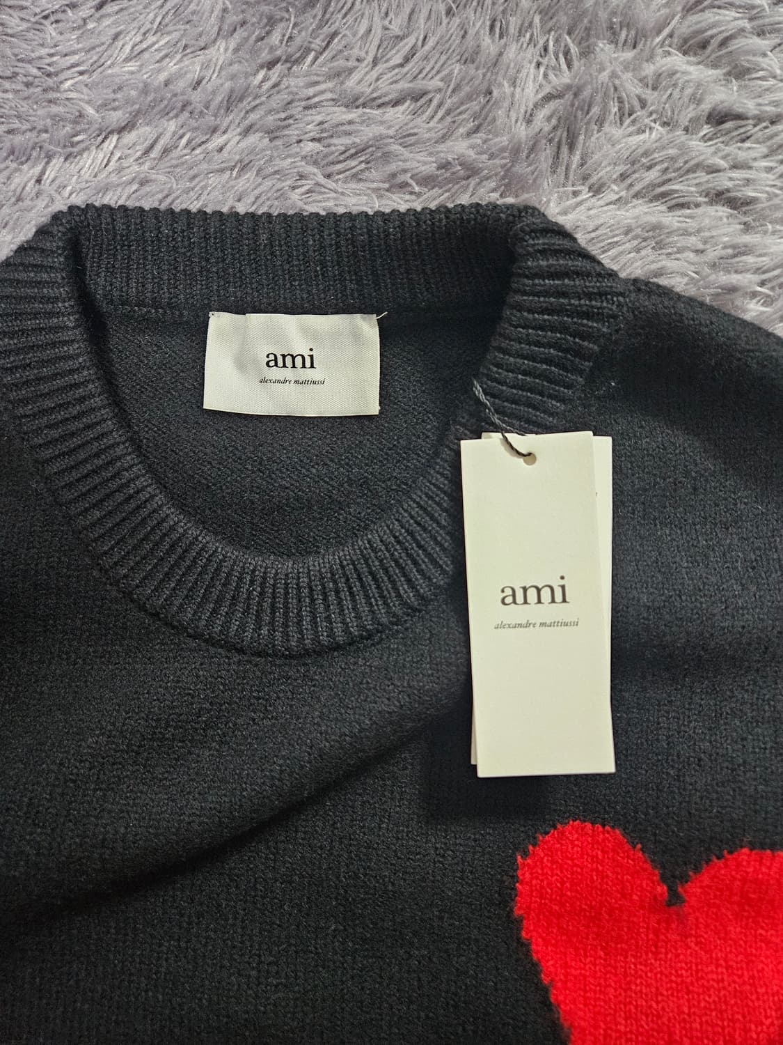 AMI 하트 로고 니트 블랙 m사이즈 상품이미지3