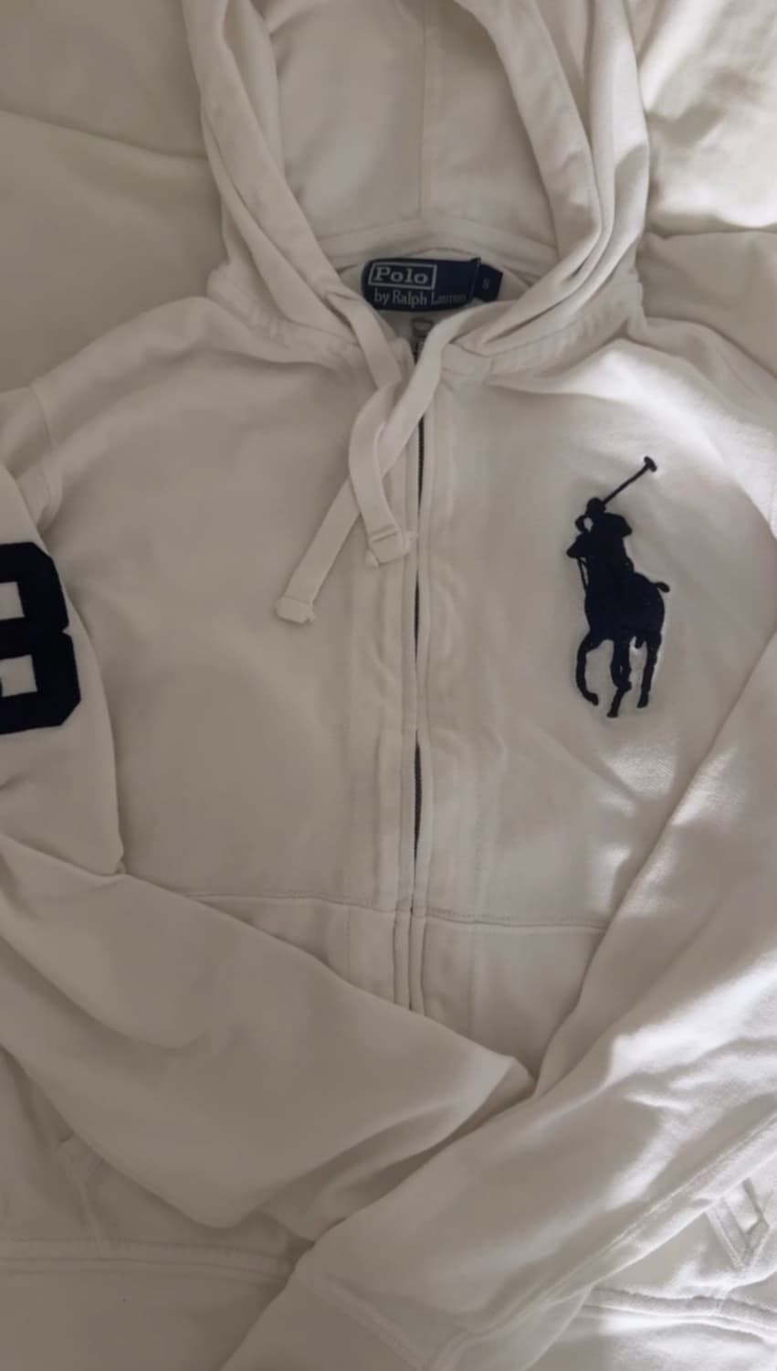 폴로 랄프로렌 빅포니 화이트 후드집업 상품이미지2