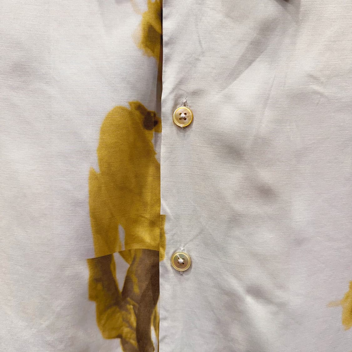 폴스미스 플로럴 반팔 셔츠 유니크 아트프린트 패턴 아이보리 옐로우 상품이미지6