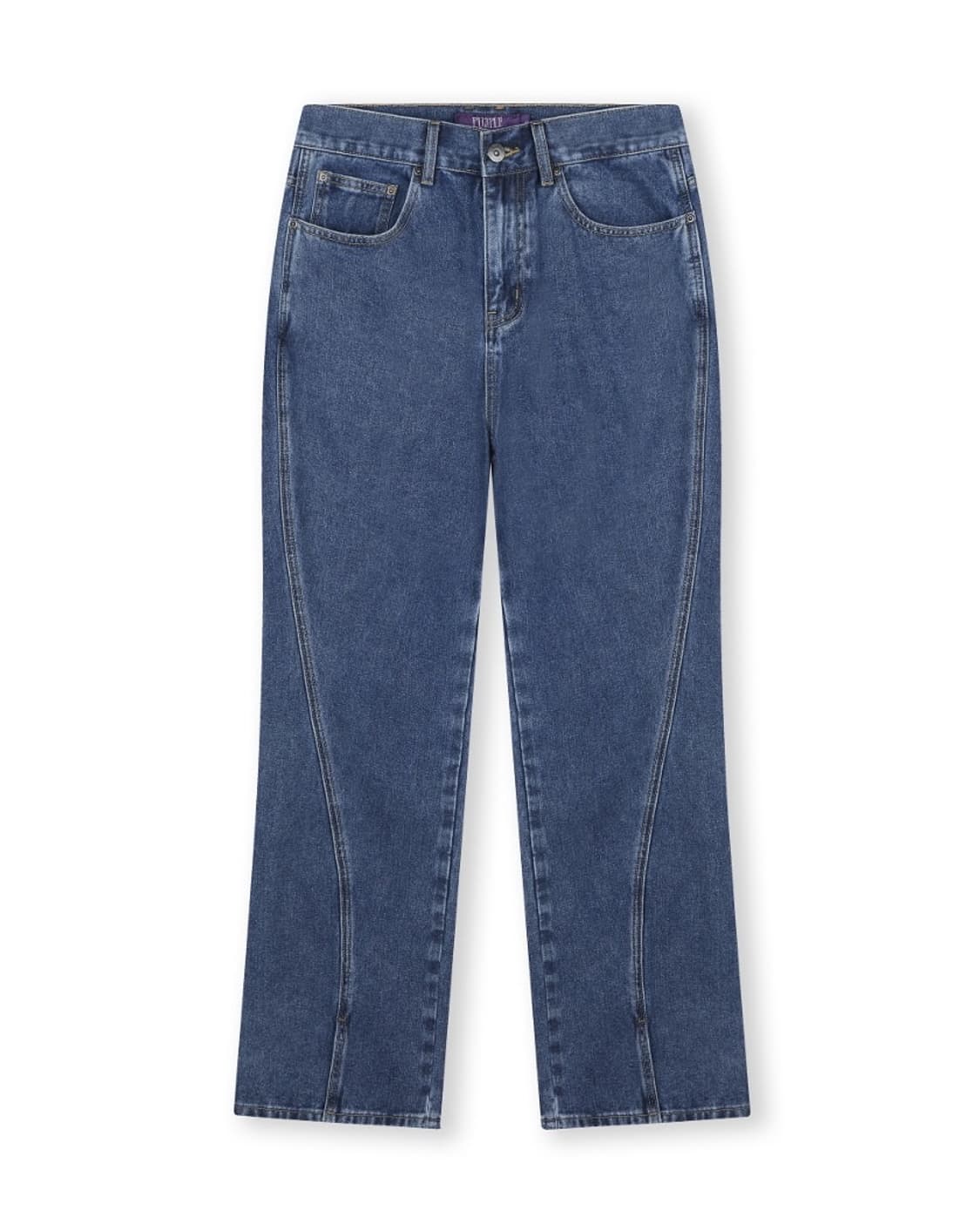 beslow FRONT SLIT DENIM PANTS WASHED BLU 상품이미지1