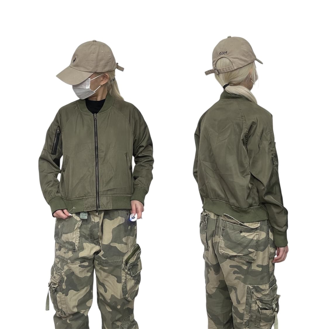 일본 빈티지 카키 스카잔 마원 항공 잠바 ma-1 상품이미지1