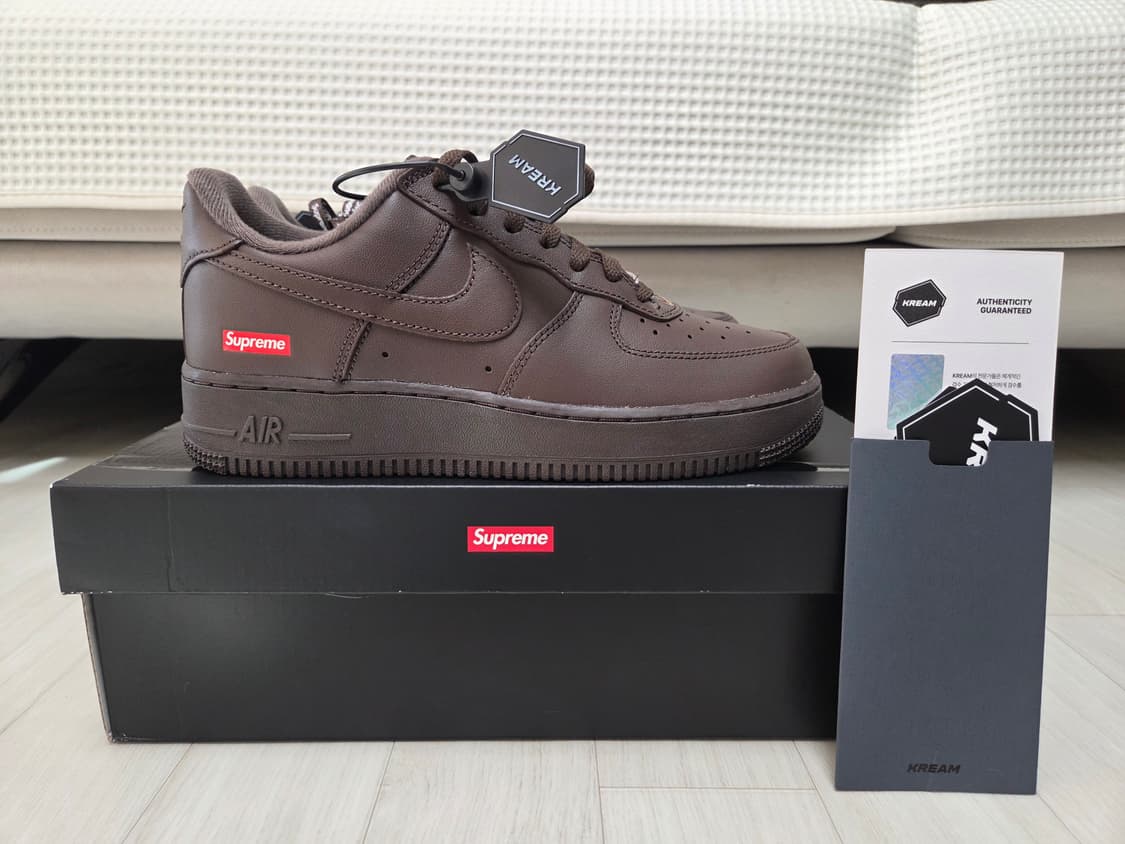 슈프림 에어포스1 로우 바로크브라운 [240,새상품]  상품이미지1