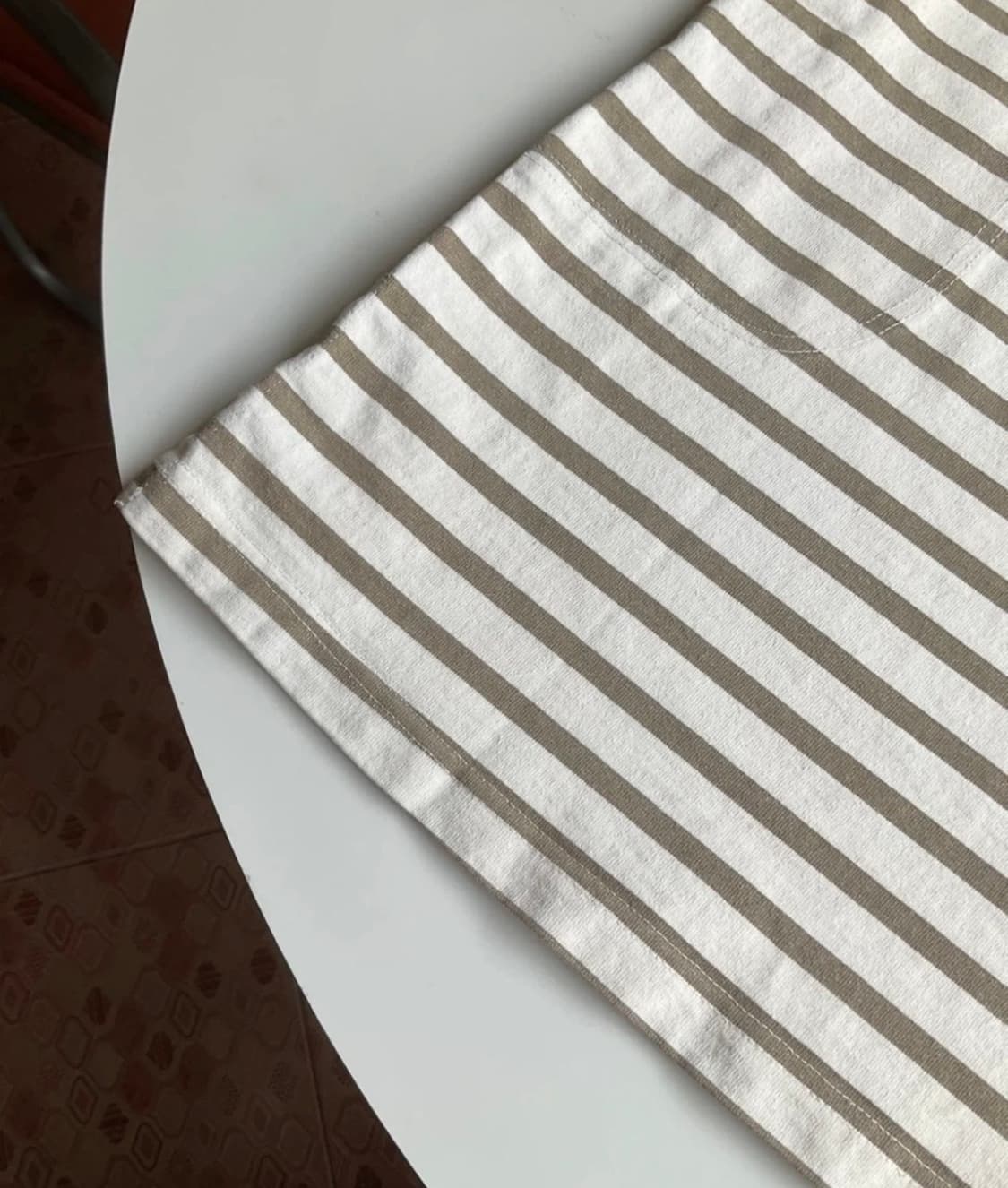 프랑스 Tournier Jersey 원단 스트라이프  원피스(롱 티셔츠) 상품이미지3
