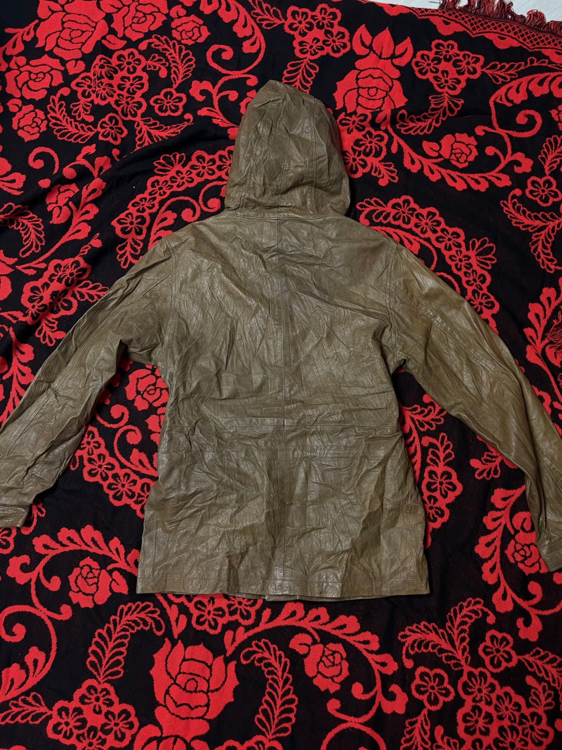 vitage Leather Hood punk jacket 상품이미지3