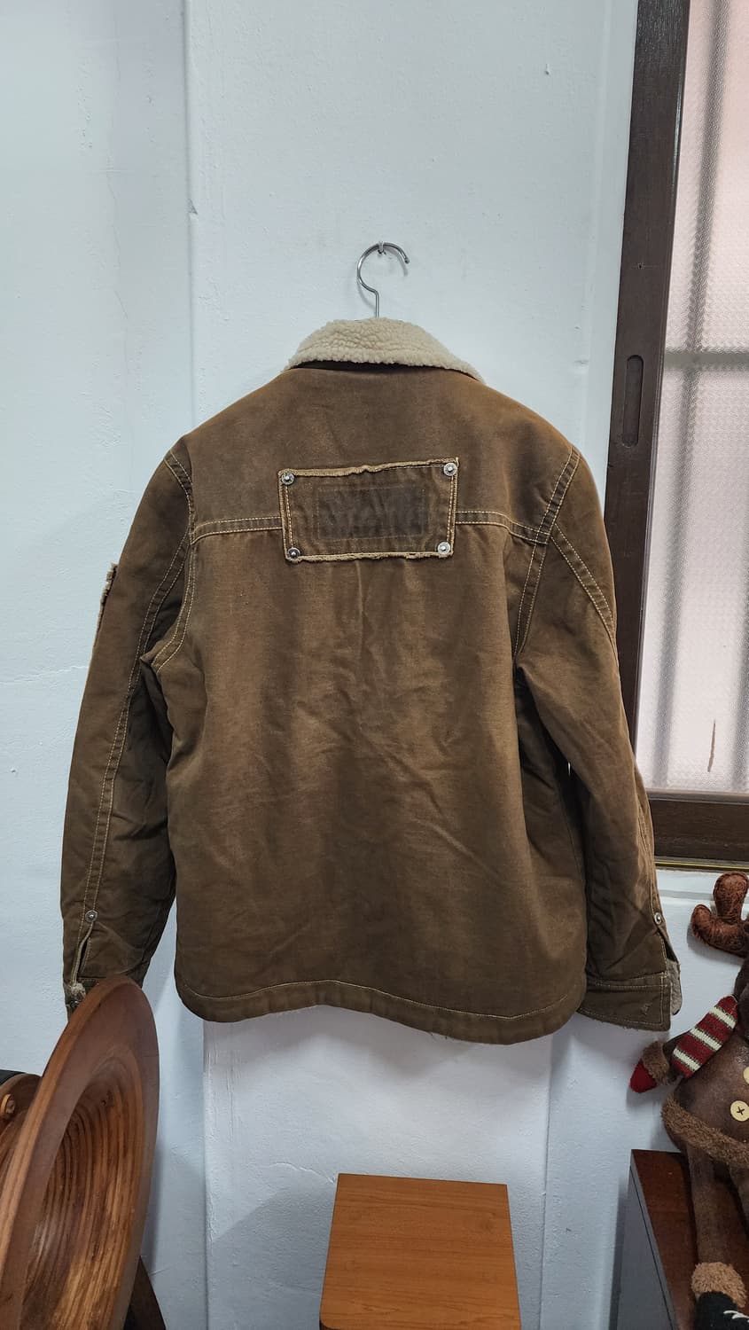 YAJAYU 브라운 코듀로이 양털 카라 자켓 상품이미지2