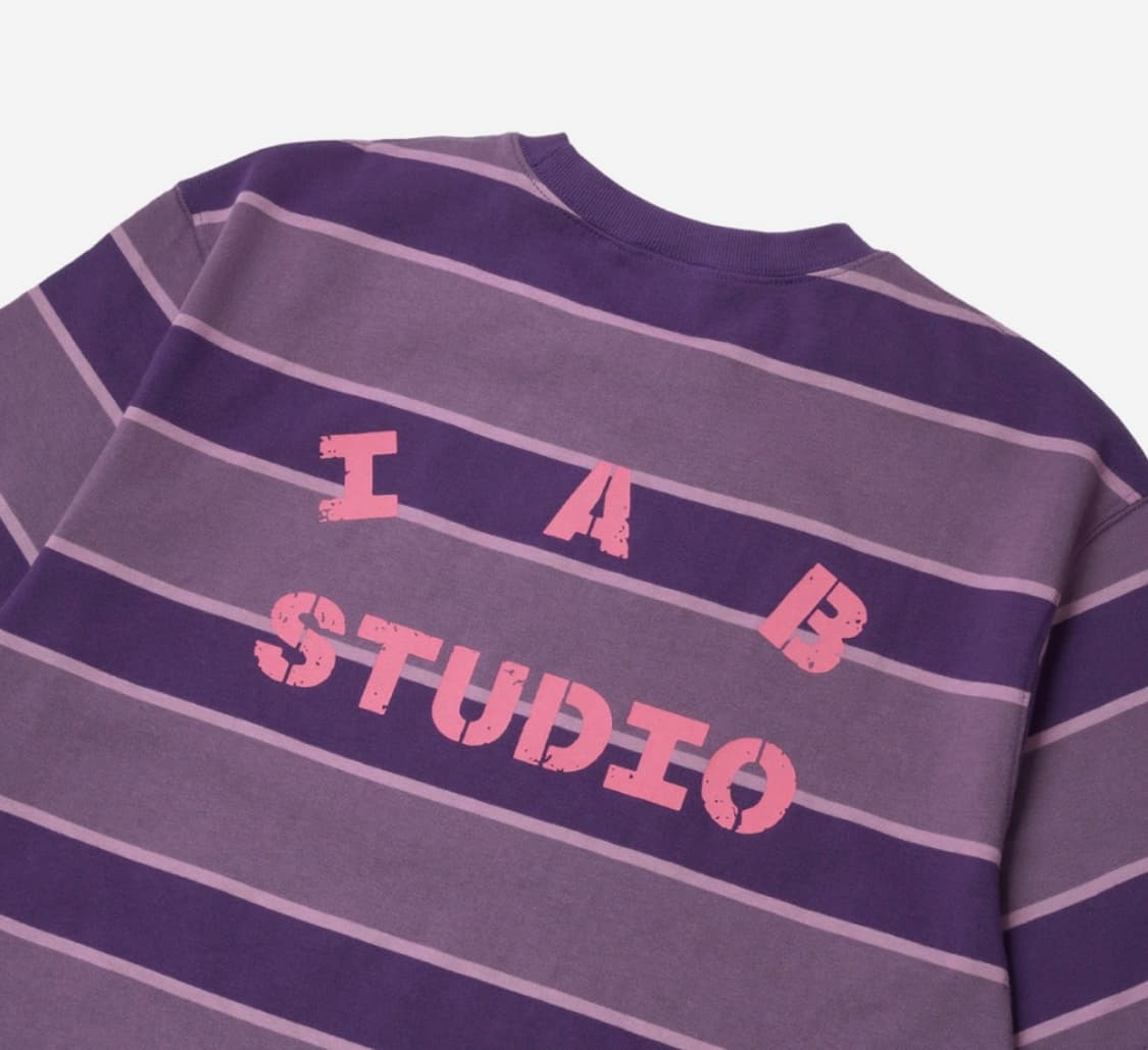아이앱 스튜디오 x 아케인 징크스 스트라이프 티셔츠 퍼플 스트라이프 핑크 상품이미지3