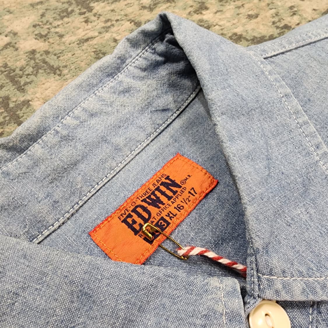 90s제작 에드윈 샴브레이셔츠 상품이미지5