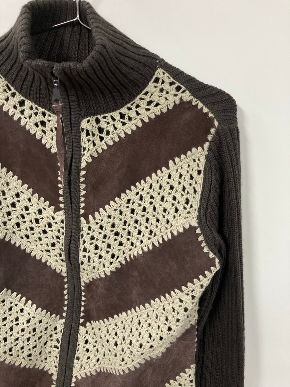 빈티지 스웨이드 레이스 집업 상품이미지4