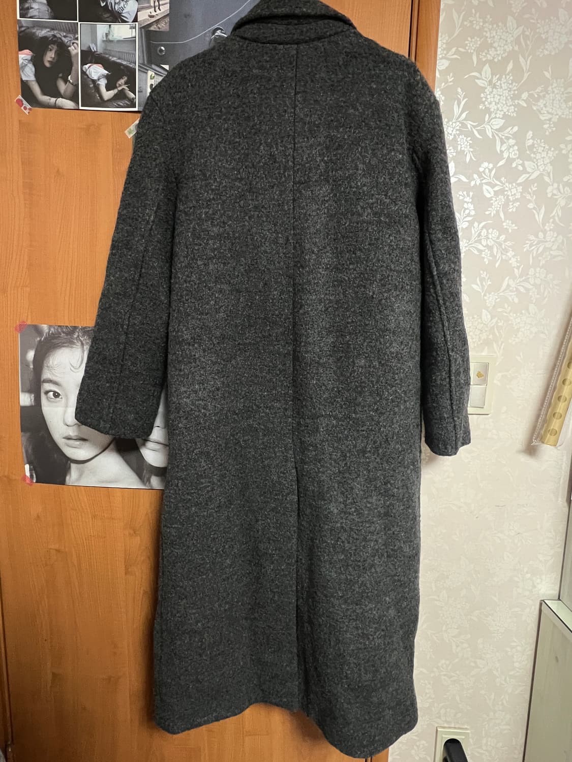 차콜 하이넥 코트 상품이미지2