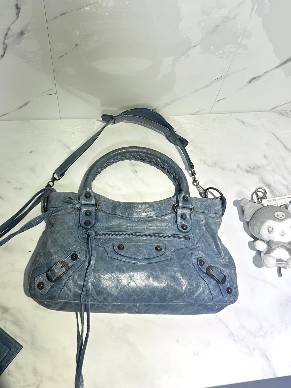 [A 정품] 발렌시아가 시티 모터백 퍼스트 블루 상품이미지1