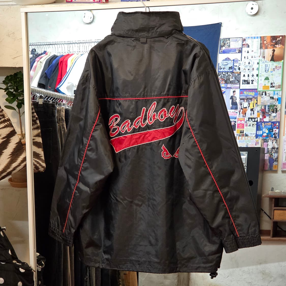배드보이 블랙 레드 자수 올드스쿨 바람막이 상품이미지2