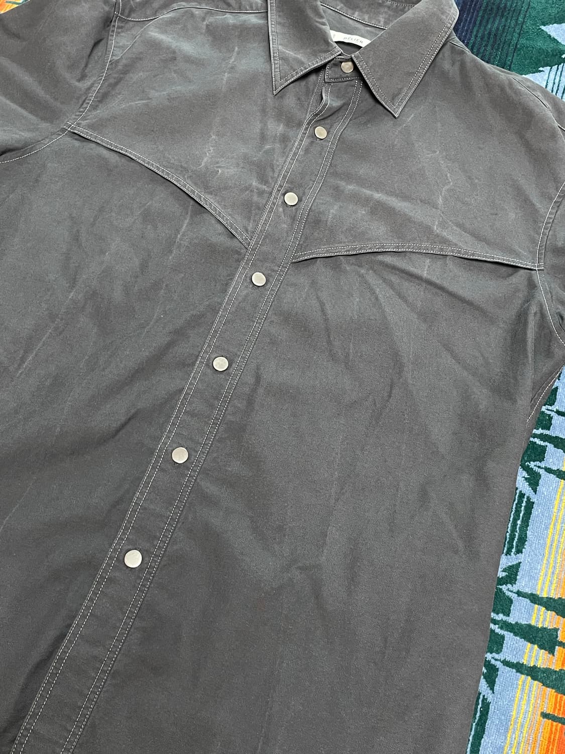 BELIER short sleeve Charcoal shirt L 상품이미지3