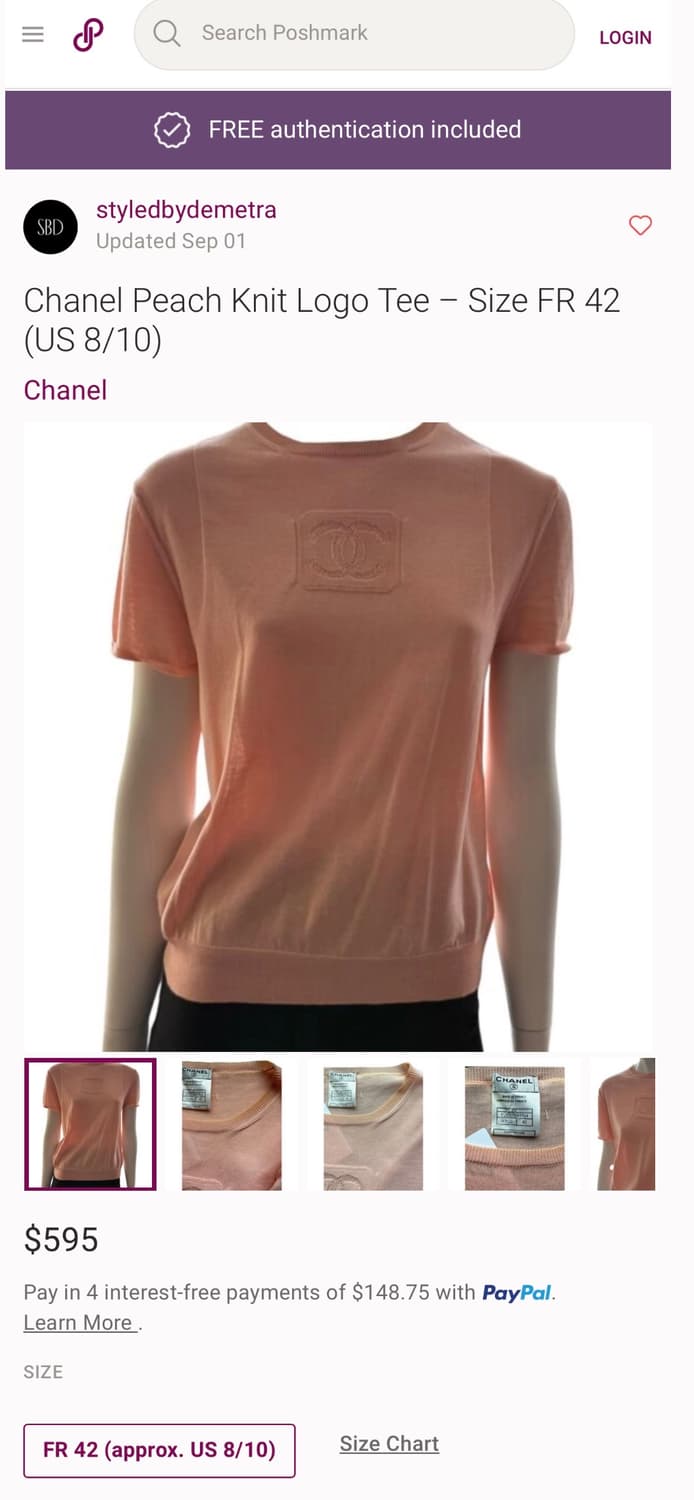 36/ 샤넬 03AW 프론트 빅로고 니트 반팔 상품이미지2