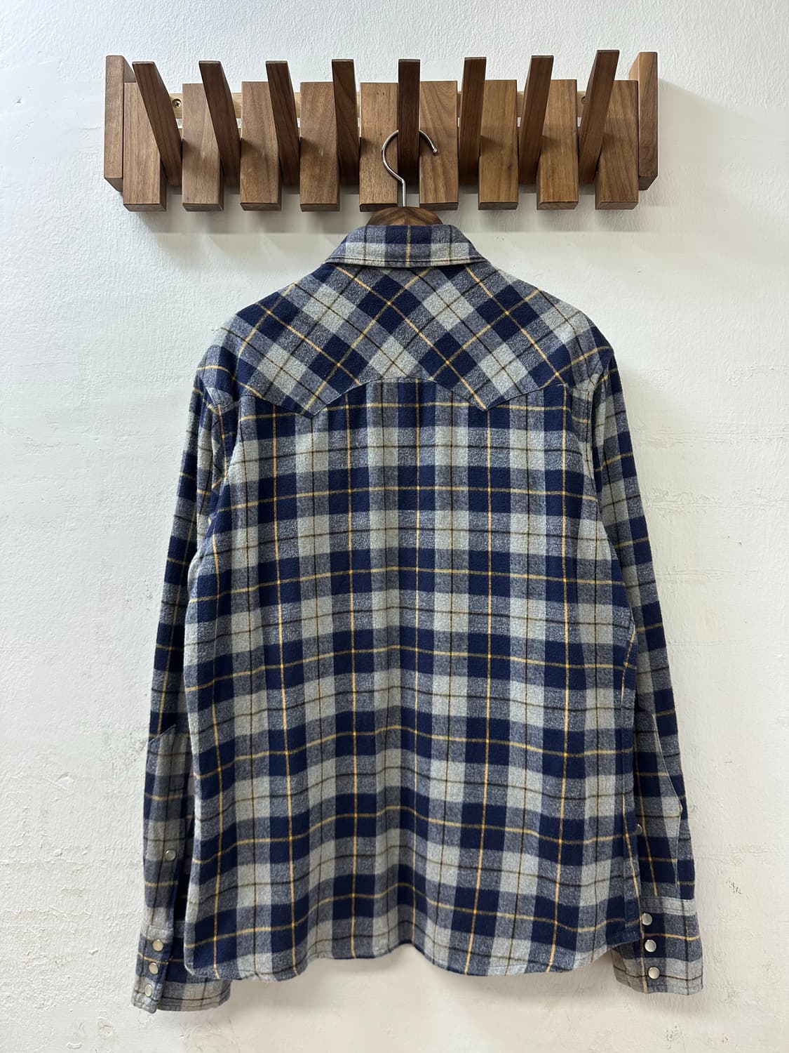 Jpn Lee Sportswear 네이비 체크 플란넬 웨스턴 셔츠 상품이미지3