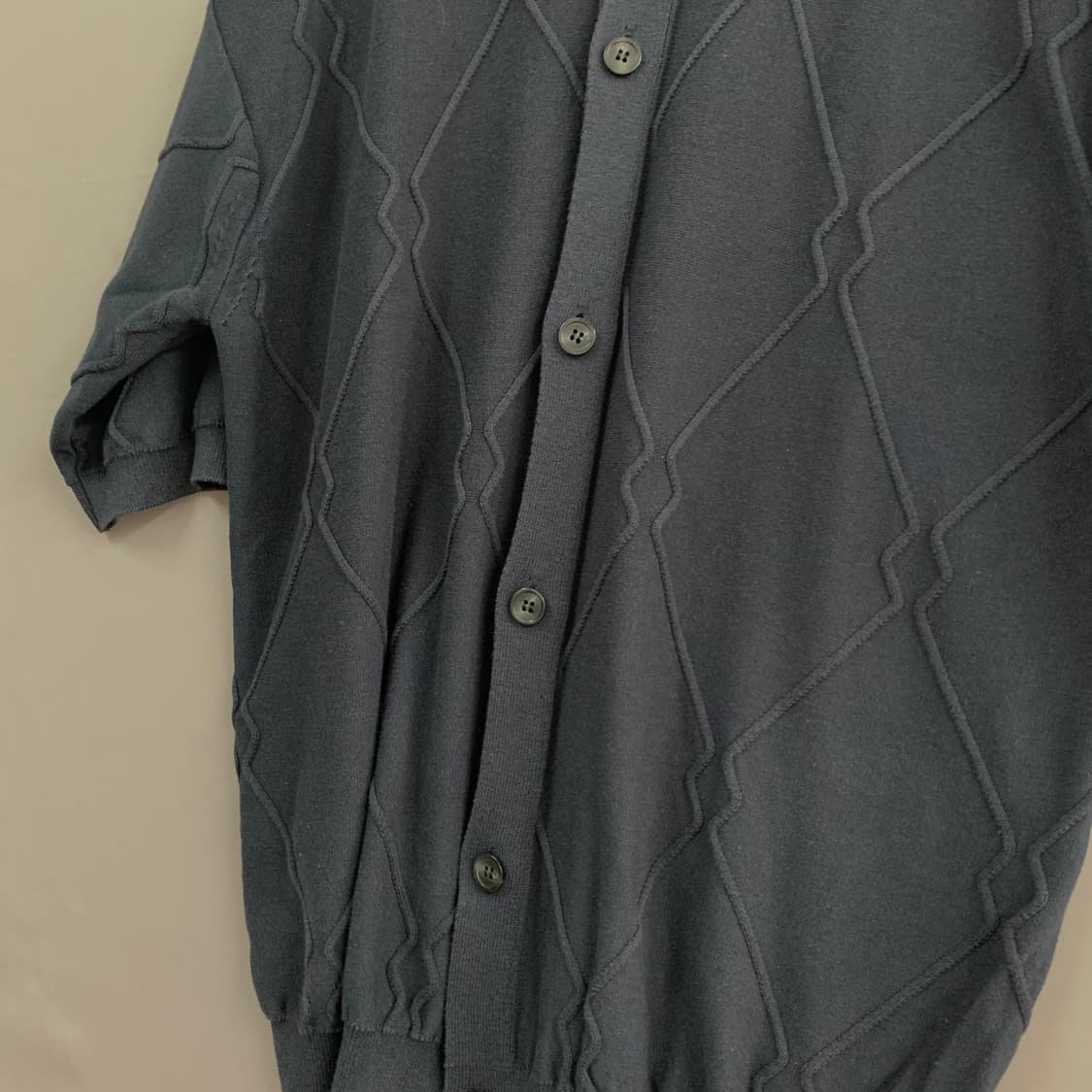 M SHIRTER 셔터 로고 패턴 하프 반팔 니트 가디건 상품이미지4