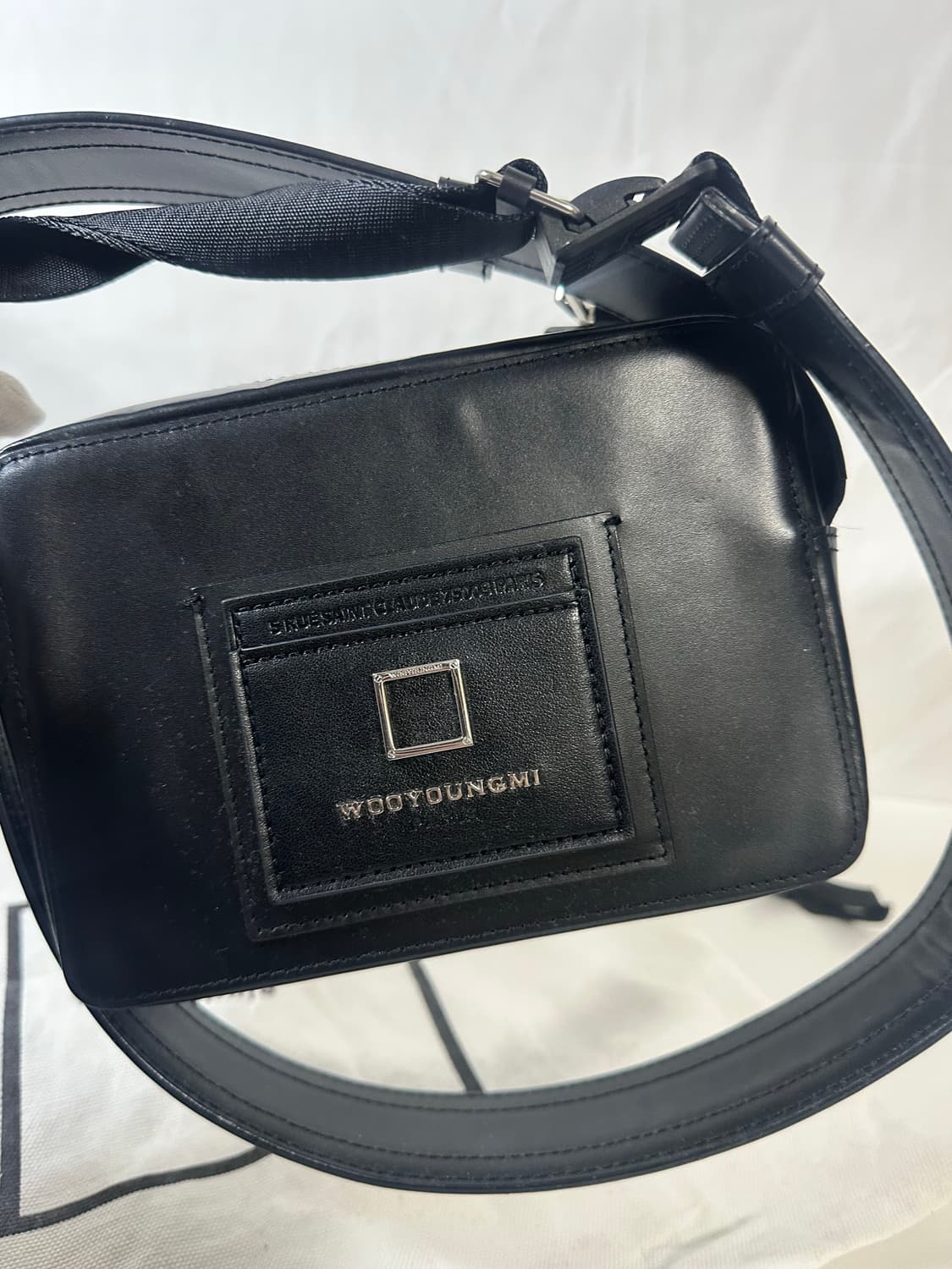 (OS) 우영미 스퀘어/레터링로고 레더 미니백  상품이미지2