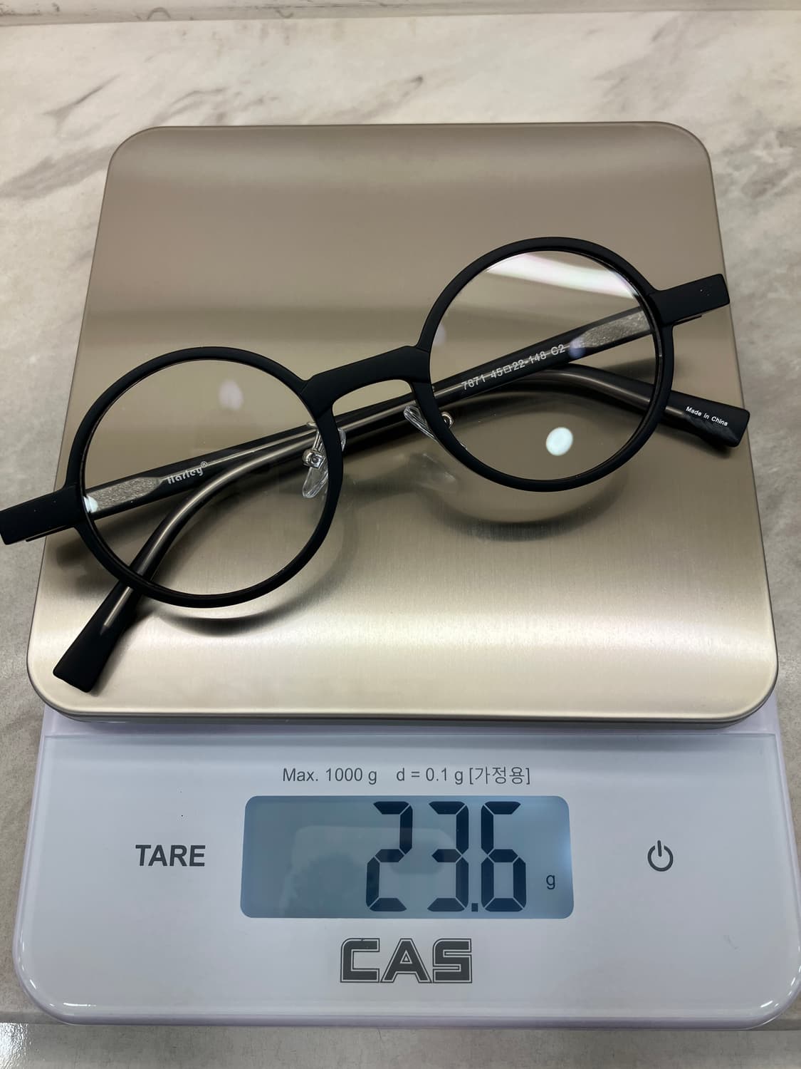 B58 HL 무광 블랙 라운드 뿔테 안경7671 상품이미지8