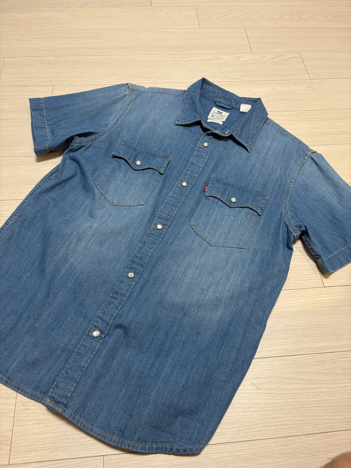 리바이스 웨스턴 데님 반팔 셔츠 M(100-105) 상품이미지1