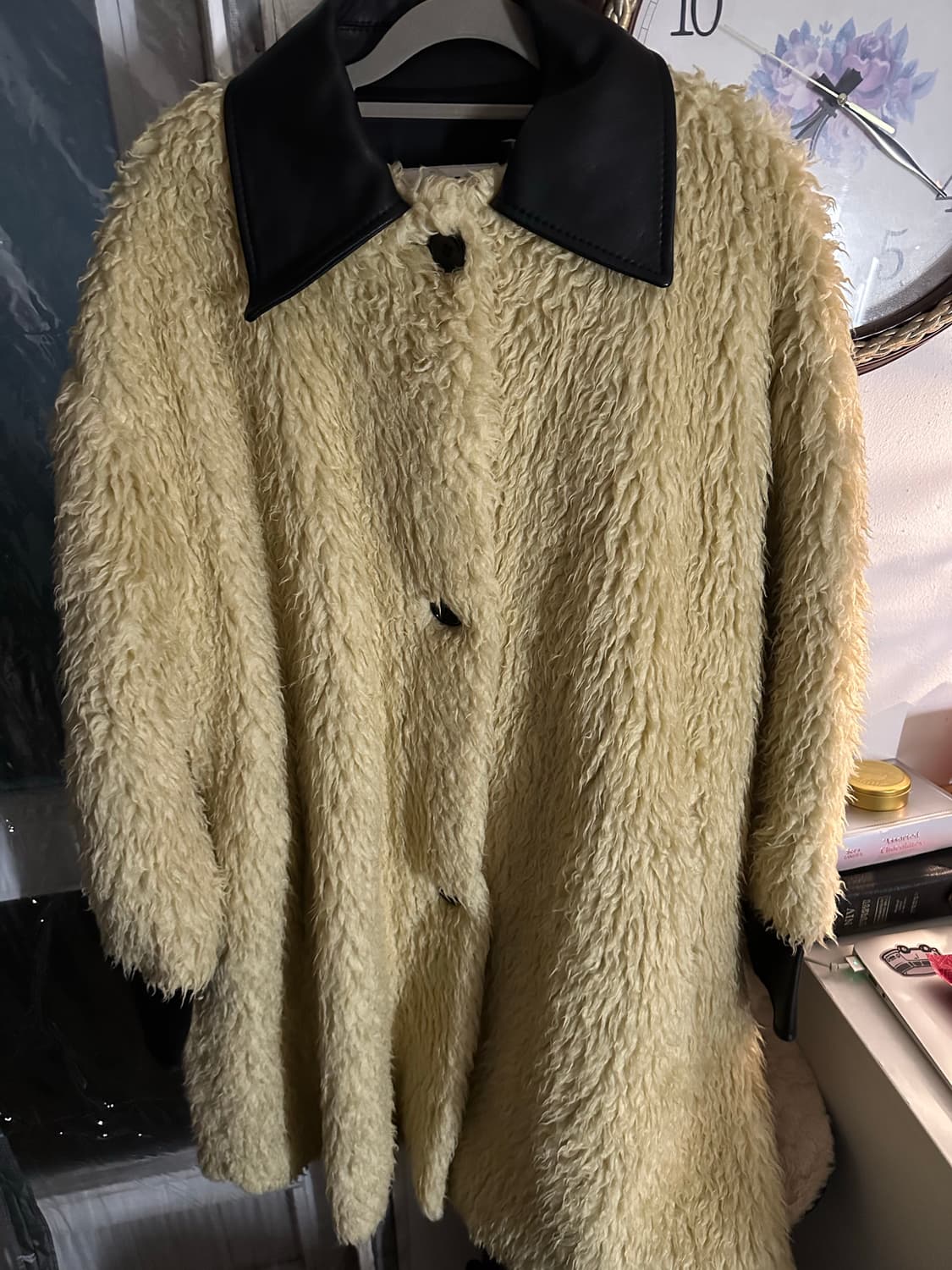 MM6 레더 트리밍 퍼 코트 상품이미지4