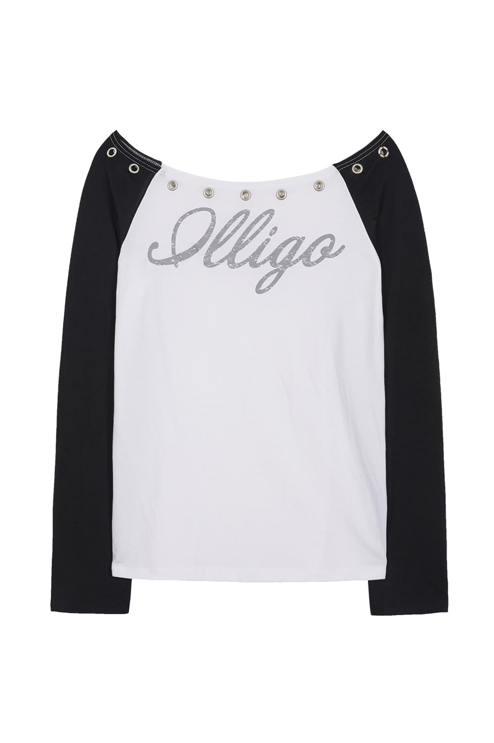 래글런 오프숄더 롱슬리브 블랙 상품이미지1