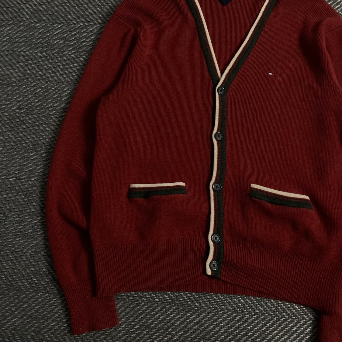 타미힐피거 버건디 램스울 가디건y 3841 상품이미지4