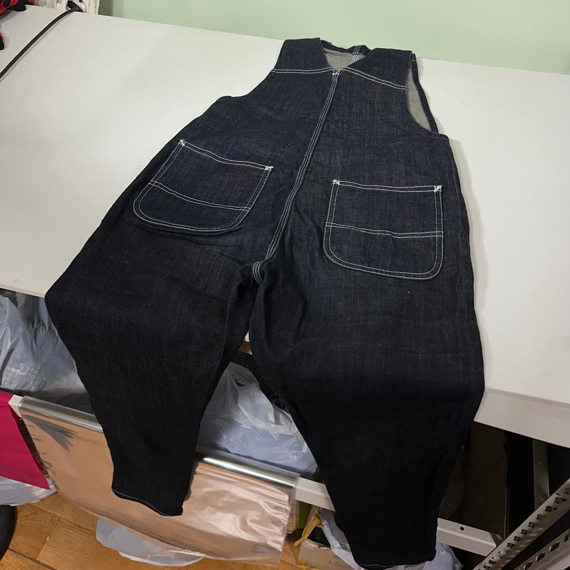 우먼S 칼하트 생지 W' BIB 데님 오버롤 멜빵바지 상품이미지5