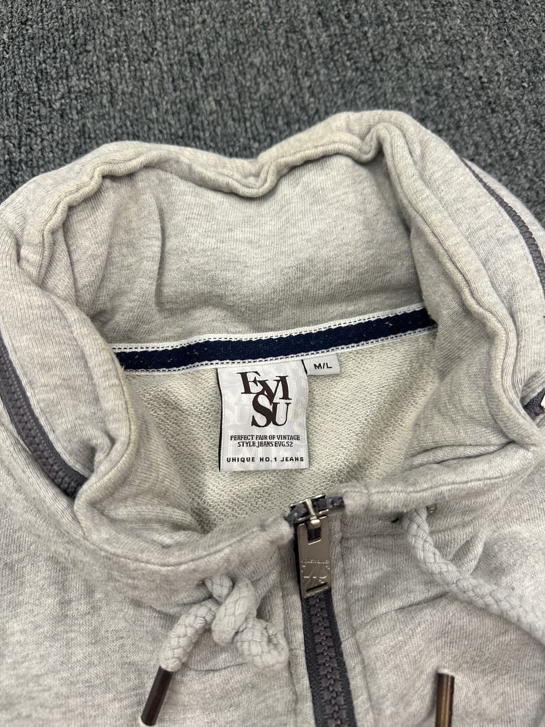 L) 에비수 스몰로고 그레이 후드집업 상품이미지5