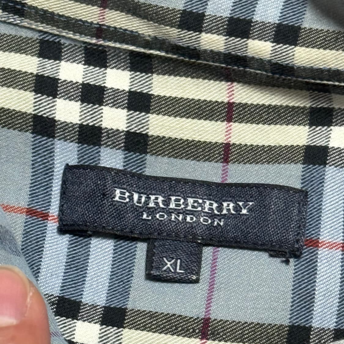 XL 버버리 블루 노바체크 원포켓 셔츠 상품이미지4