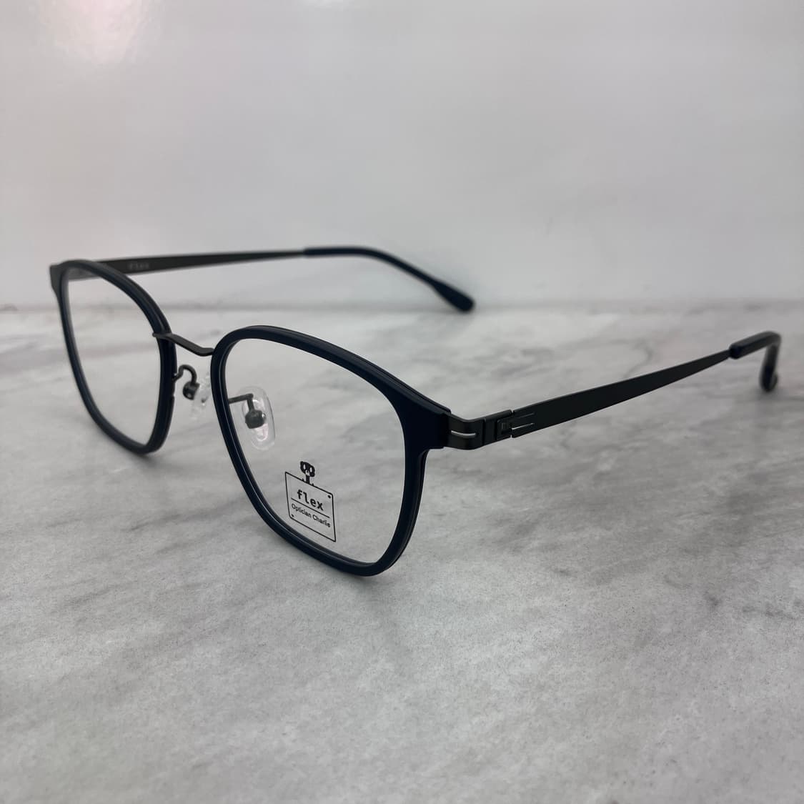 D02 경성 京城 FLEX21 무광 블랙 웰링턴 콤비 뿔테 안경 상품이미지7