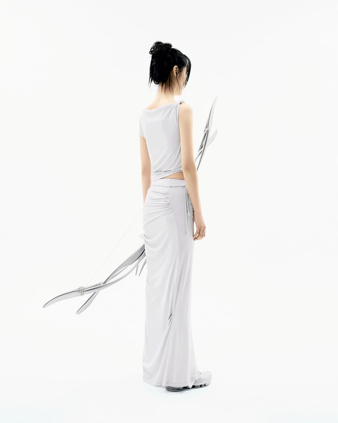 오호스 Layering Draped Maxi Skirt 상품이미지3